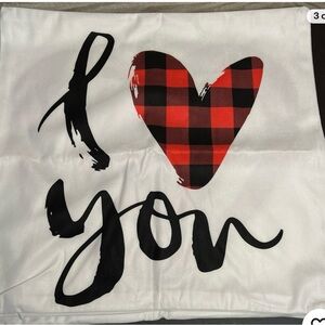 4 Plaid Heart Decorative Pillow Cover